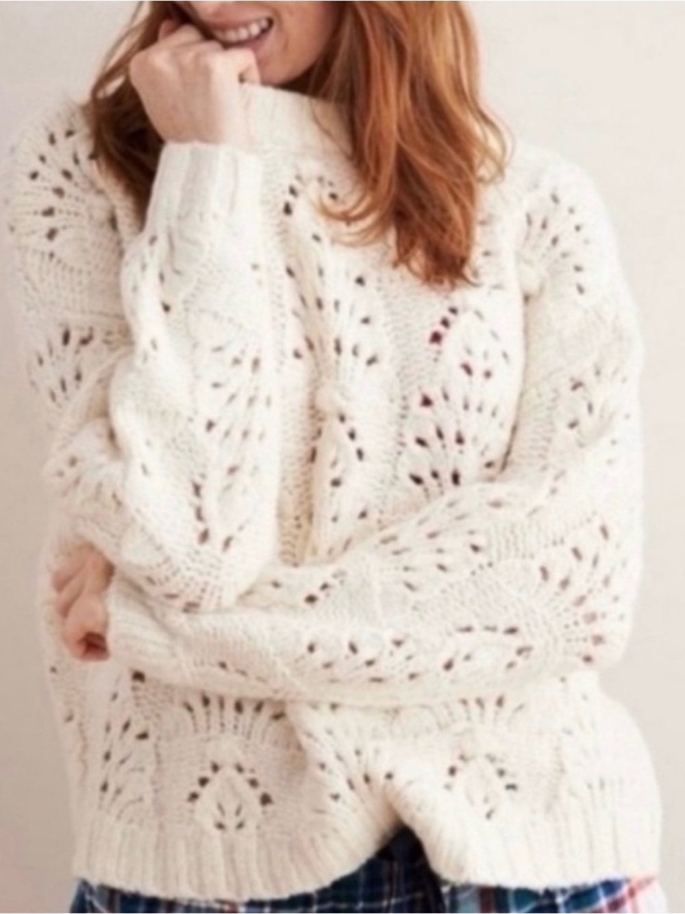 Cozy aerie pointelle open knit sweater